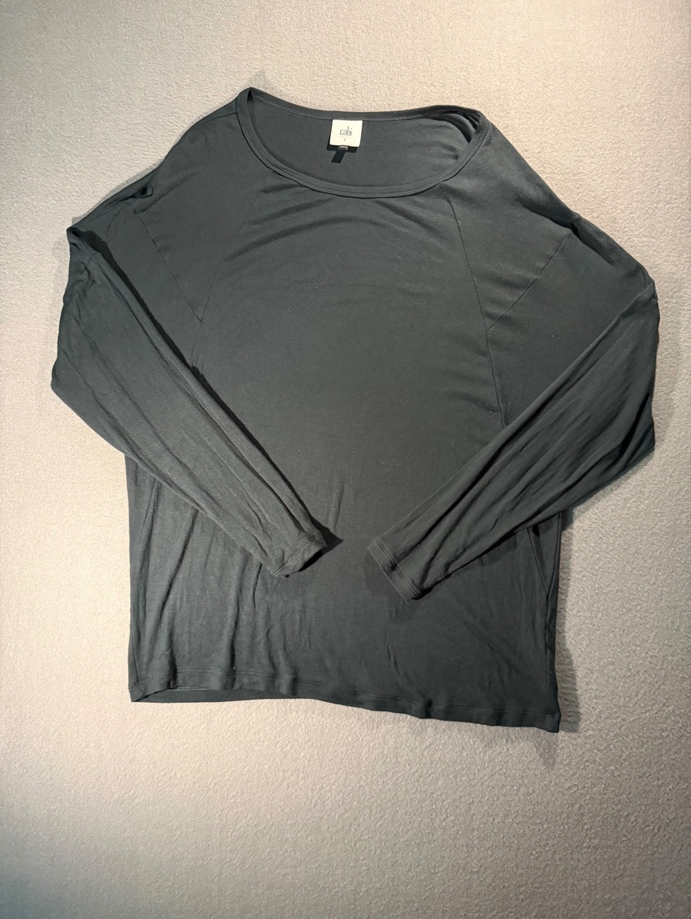 cabi Black Long Sleeve Rayon Blend Top Size Small